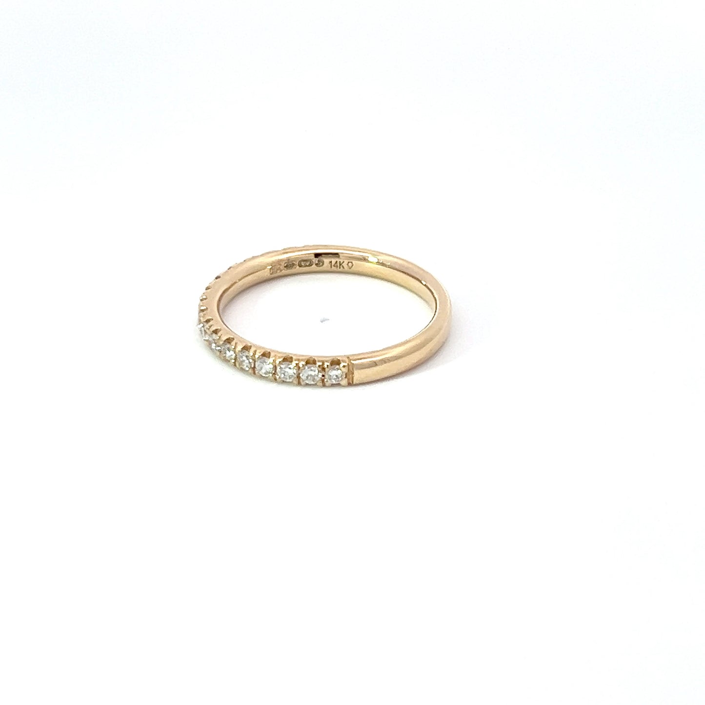 Bandring | 14k geelgoud | zetting met diamant 0.32ct totaal