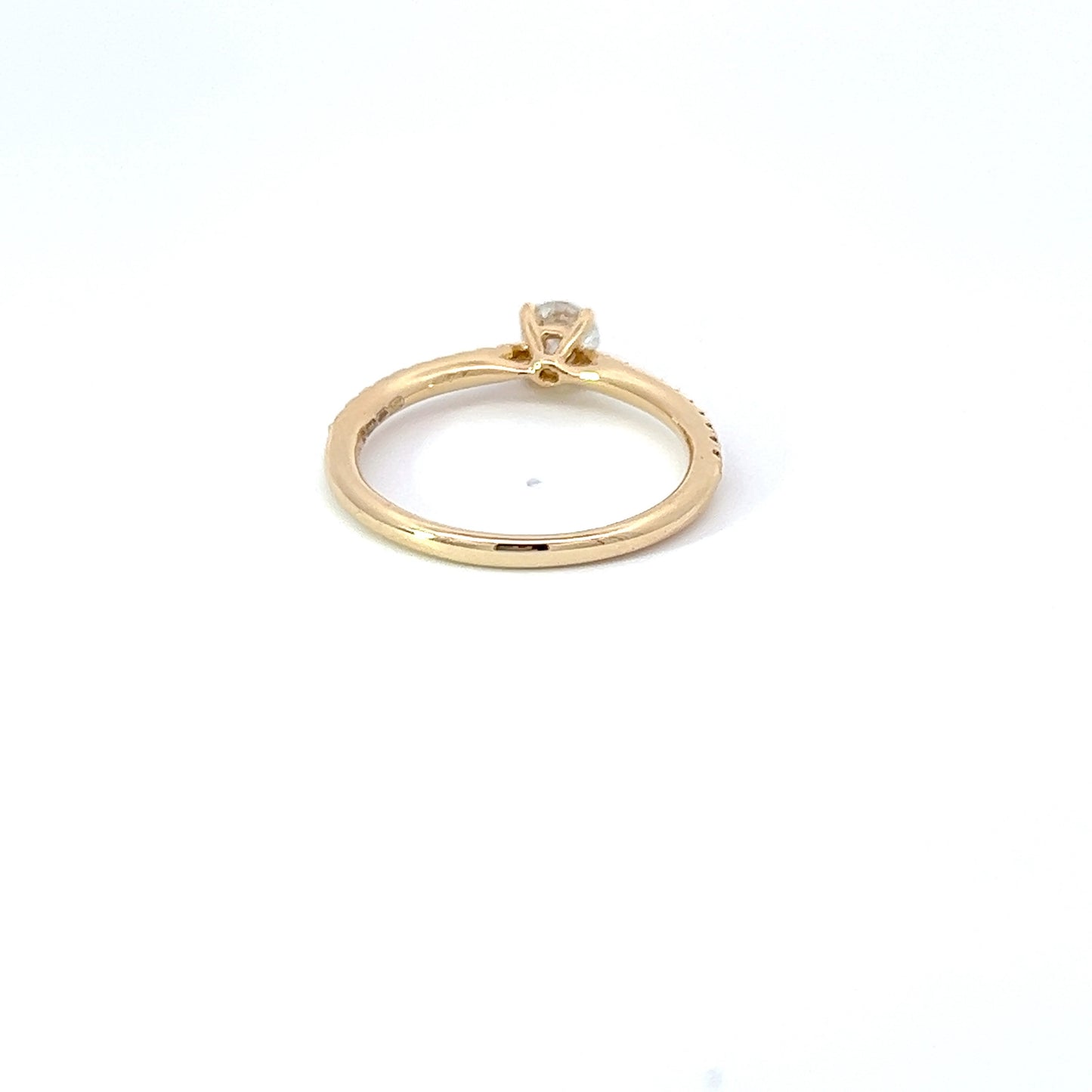 Ronde Briljante Verlovingsring met een Pavé Diamant