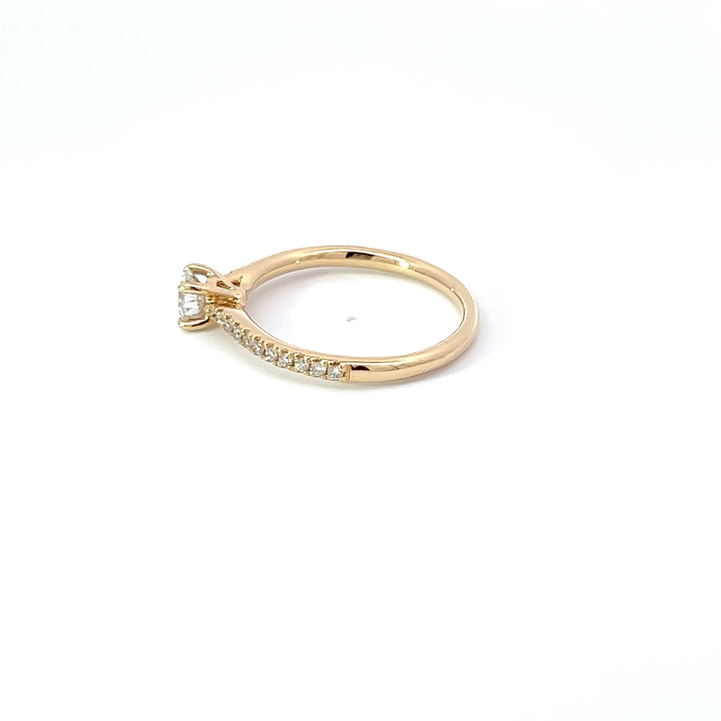 Ronde Briljante Verlovingsring met een Pavé Diamant