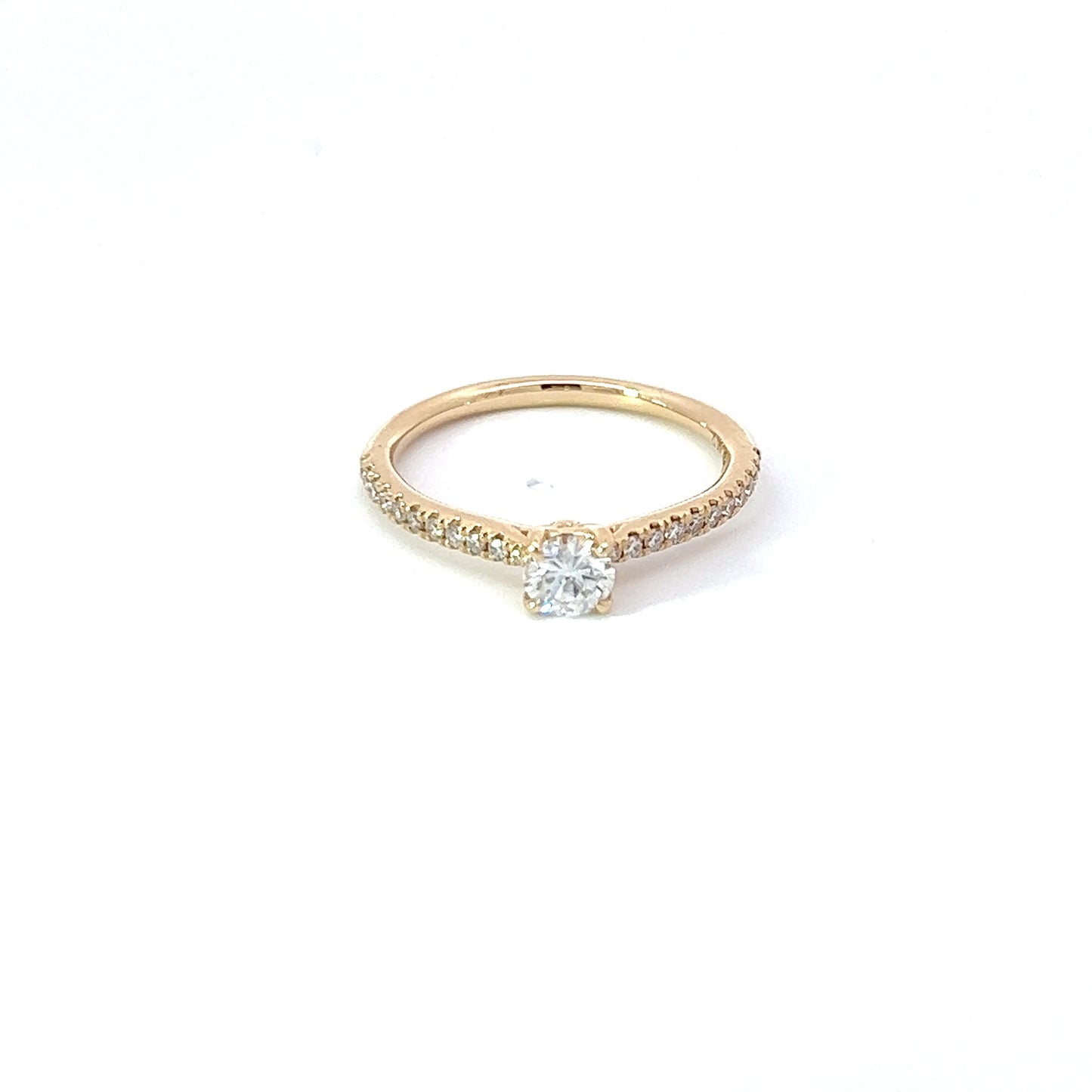Ronde Briljante Verlovingsring met een Pavé Diamant