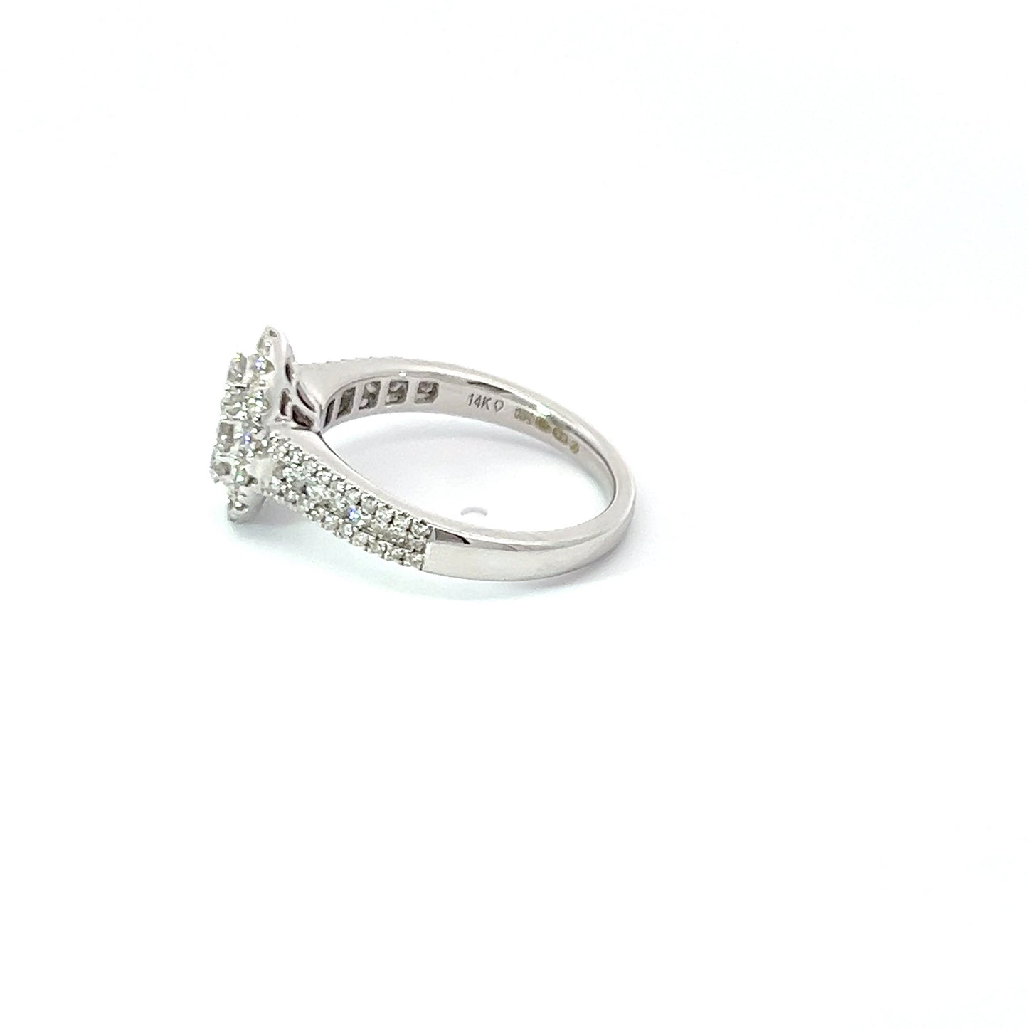Halo Verlovingsring met een Diamanten Band