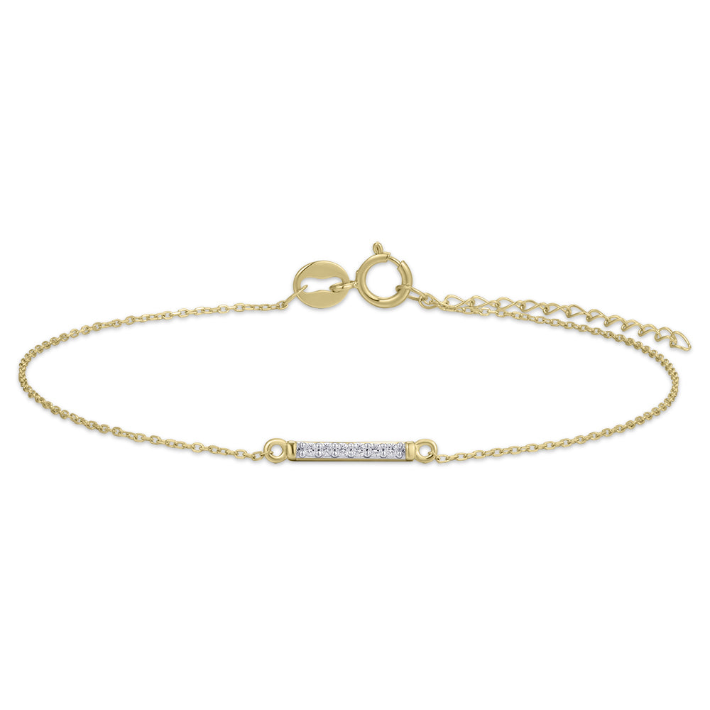 Armband | 14k goud | 1 straatbalk | 17 + 3 cm