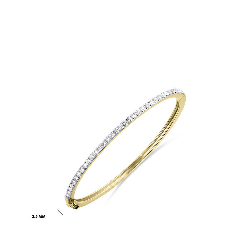 Gouden Bangle | 14k goud | 2,5 mm breed | Maat 60 mm