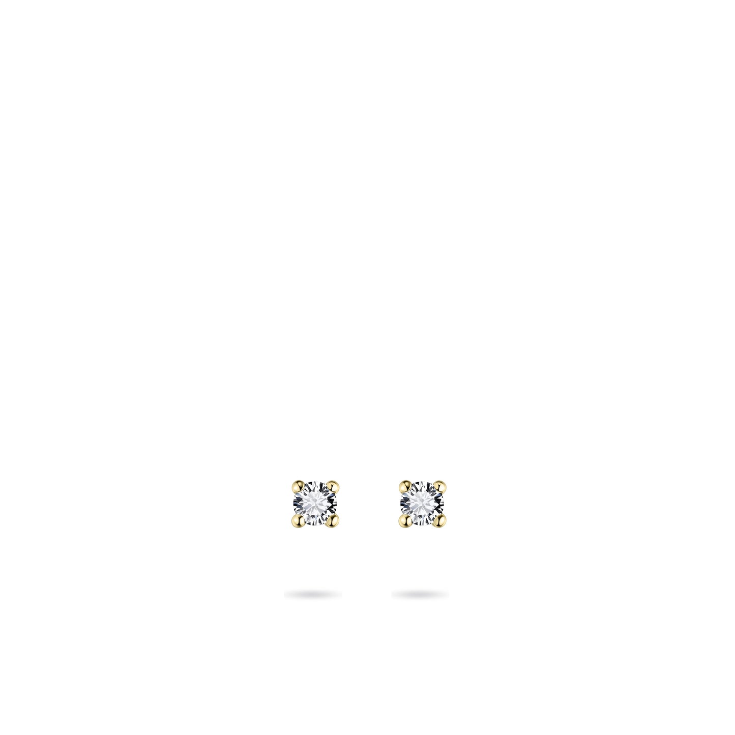 Solitaire Oorstekers | 14k Geelgoud | 3 mm | Zirkonia