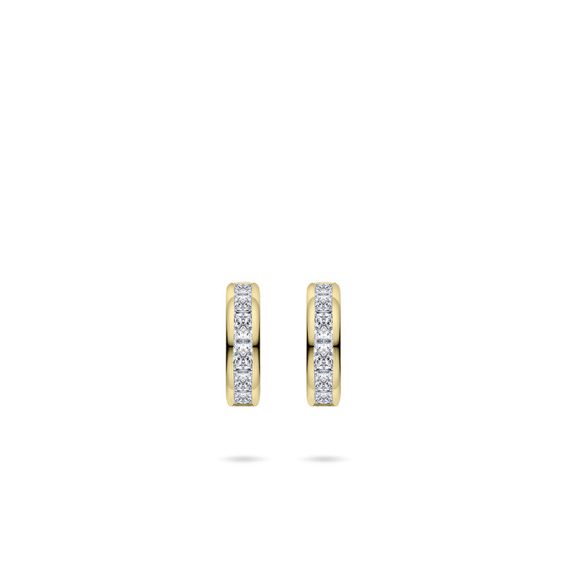 Oorstekers | 14k goud | 10 mm | Zirkonia Steentjes