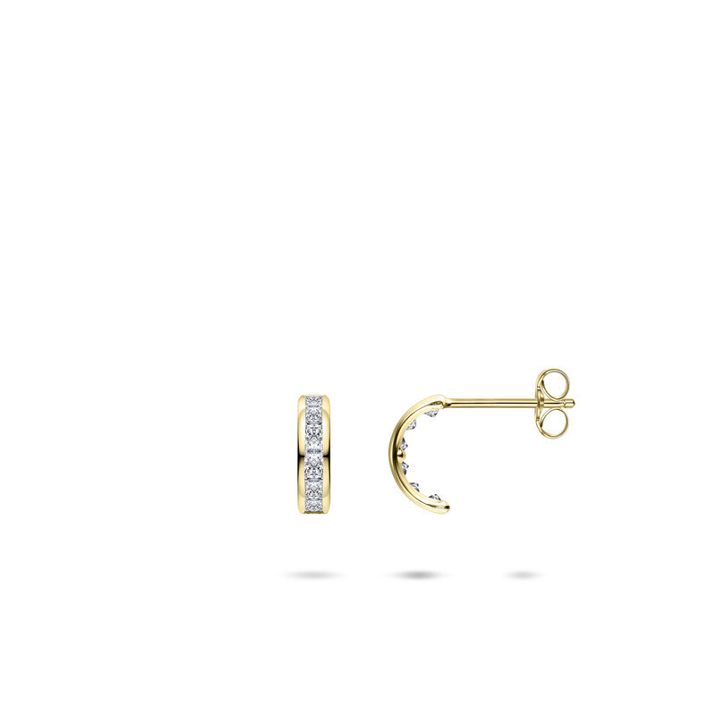 Oorstekers | 14k goud | 8 mm | Zirkonia Steentjes