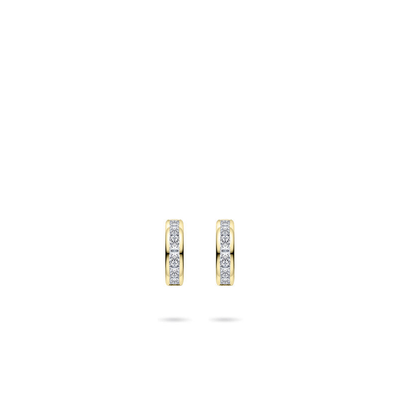 Oorstekers | 14k goud | 8 mm | Zirkonia Steentjes