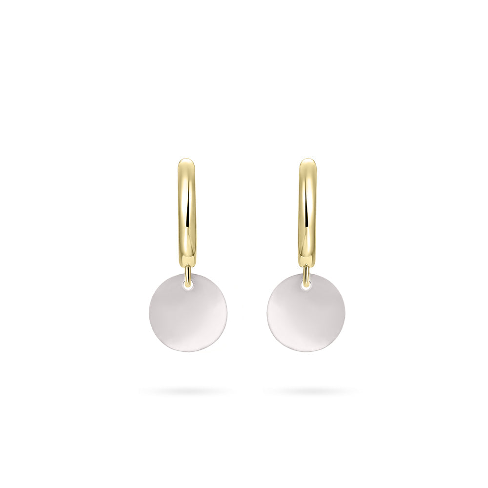 Hoops Oorbellen | 14k goud | Parelmoer