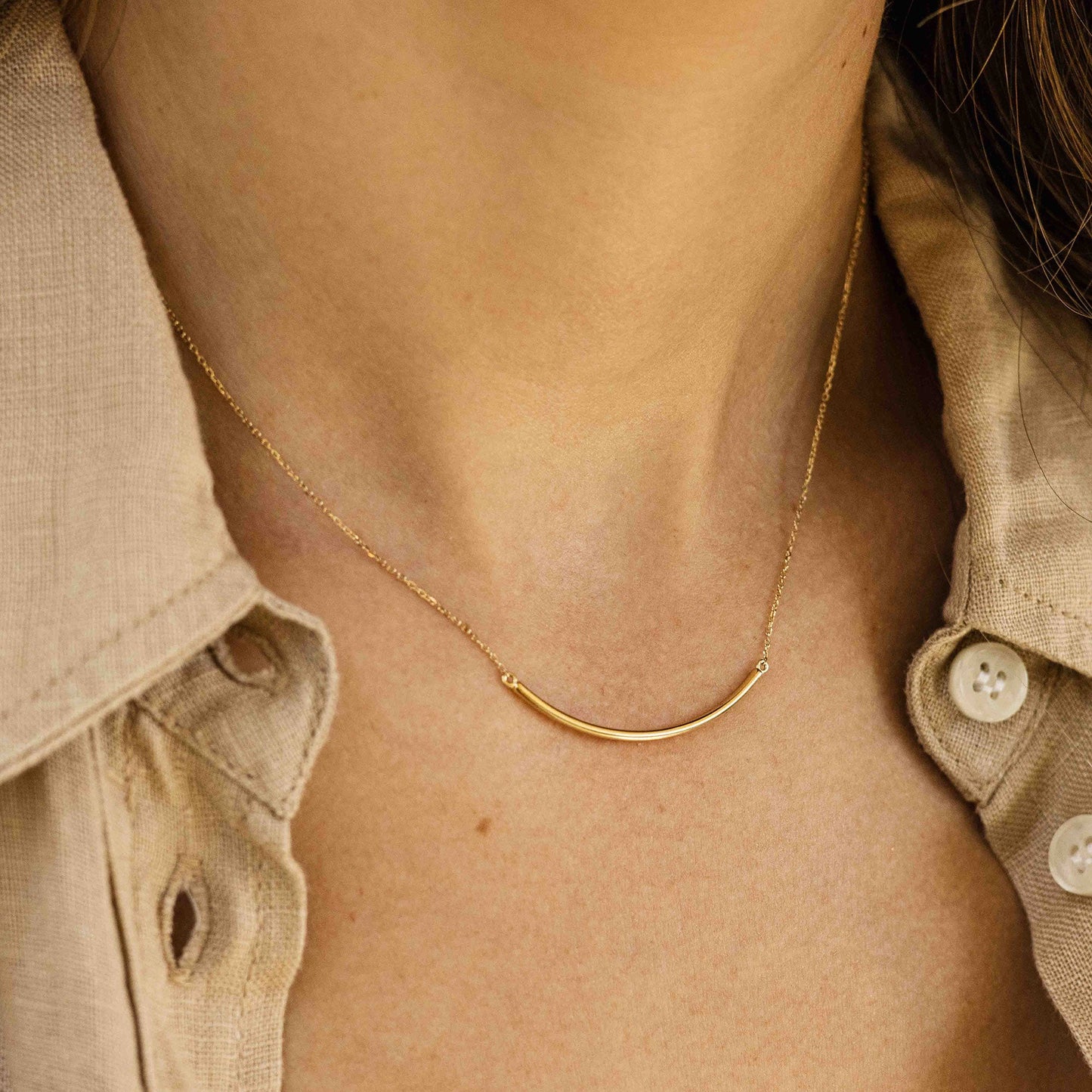Staafketting | 14k goud | 38 + 4 cm