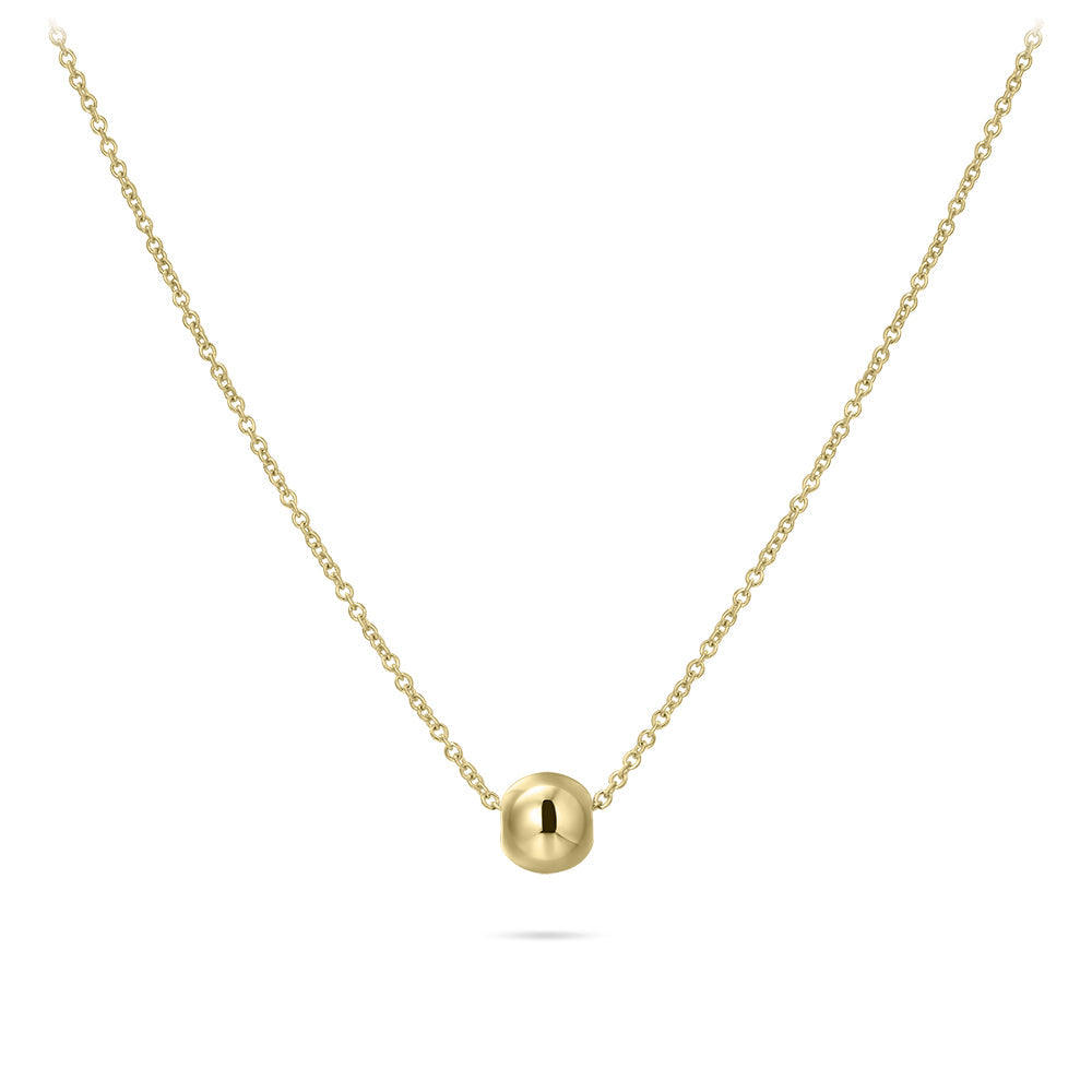 Ketting met gepolijste kraal | 14k goud | 38 + 4 cm