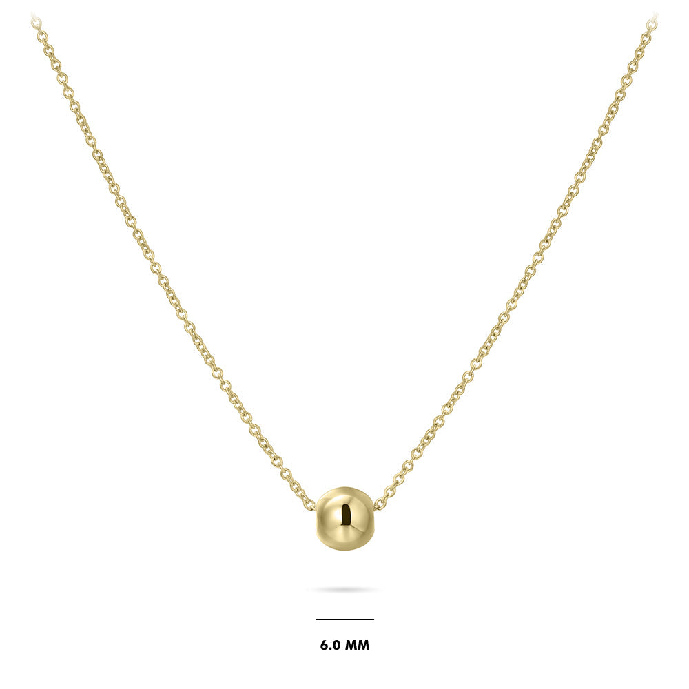 Ketting met gepolijste kraal | 14k goud | 38 + 4 cm