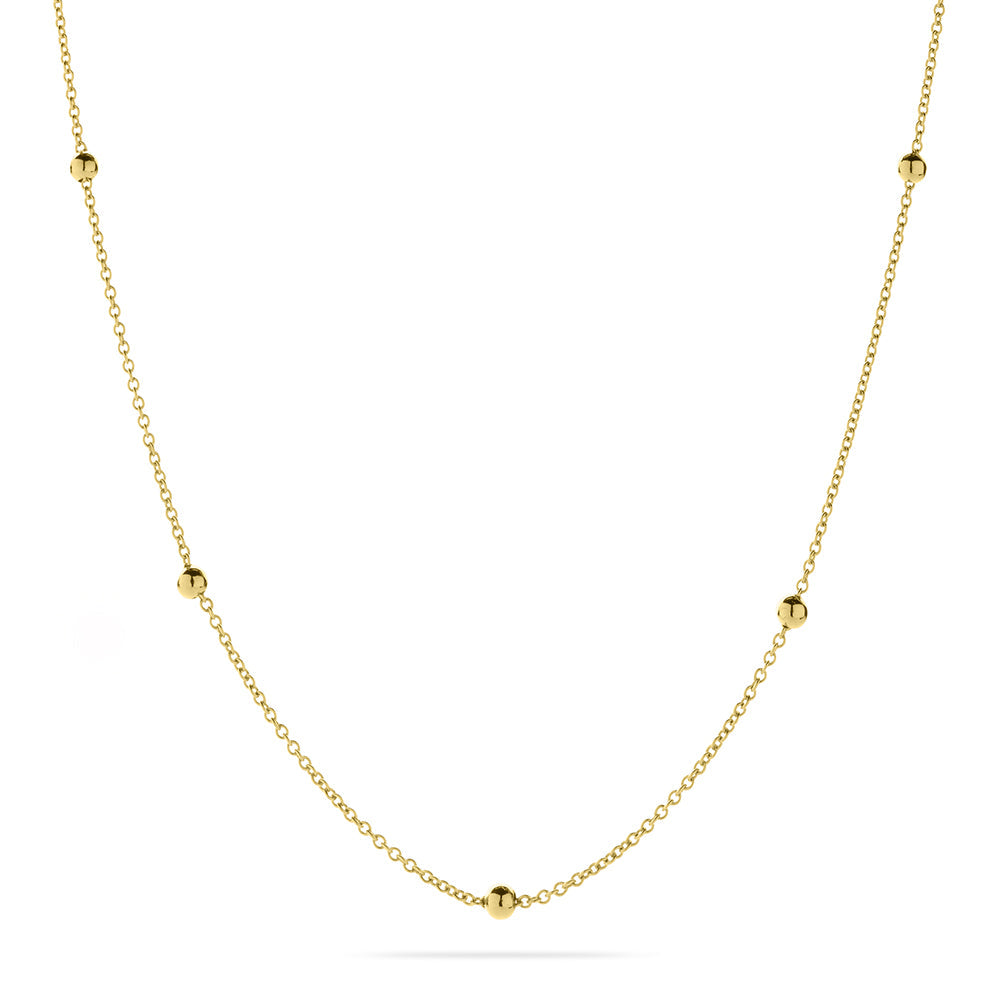 Ketting met Gepolijste Kralen | 14k goud | 42 + 3 cm