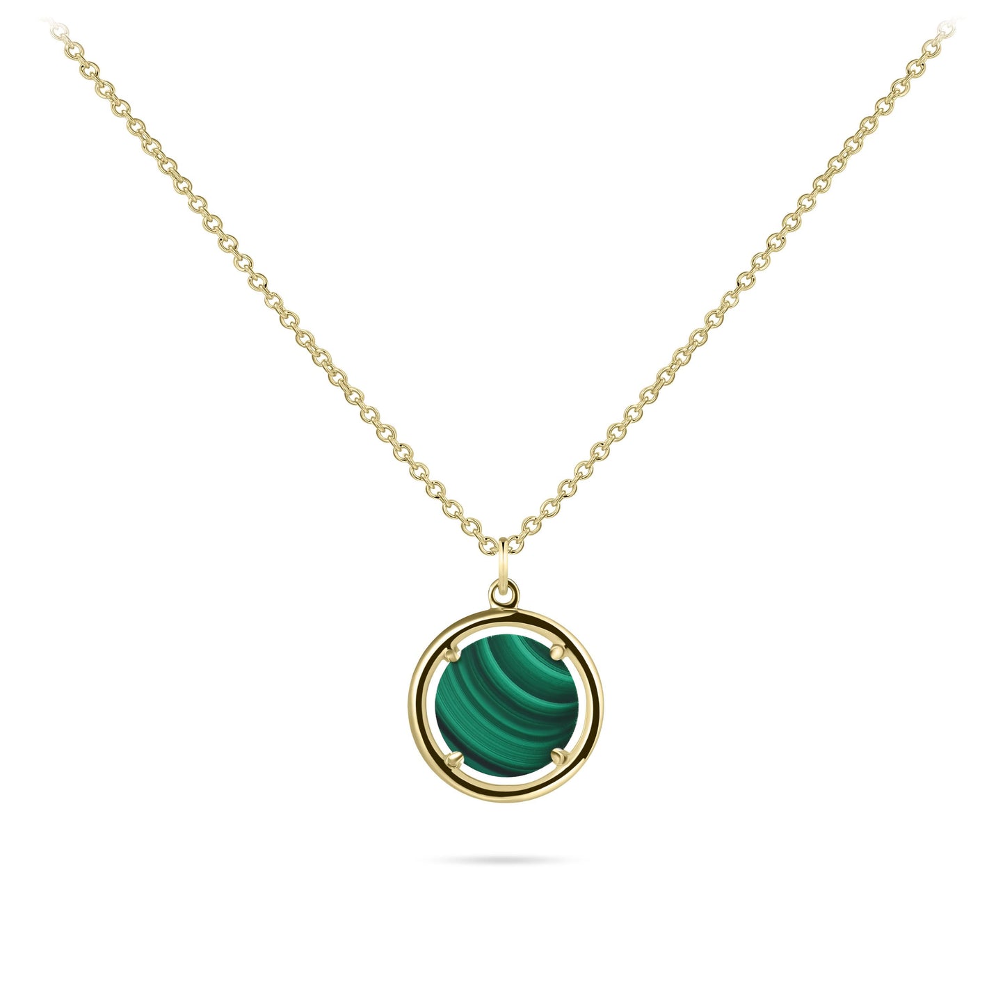 Halsketting met Solitaire hanger | 14k goud | Zirkonia Groen | 42 + 3 cm