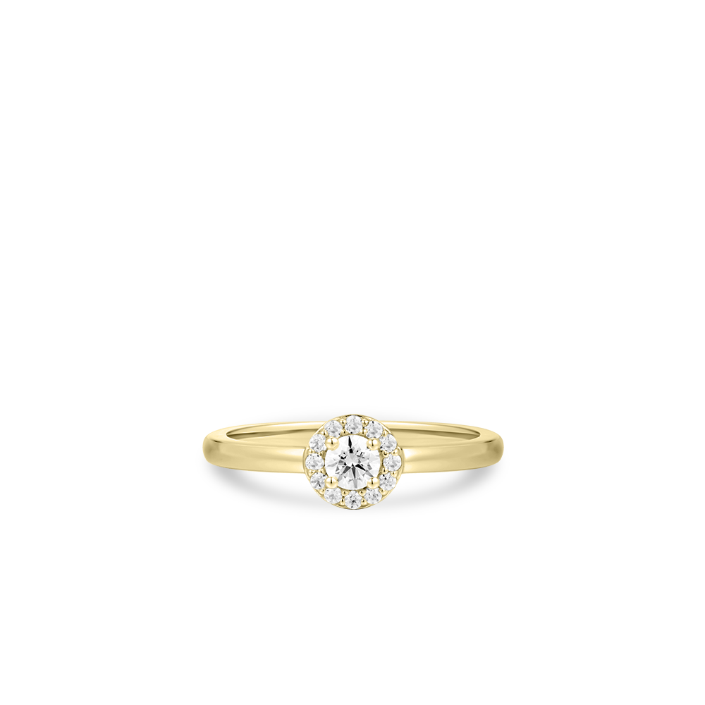 Ring | 14k goud | Zirkonia stenen