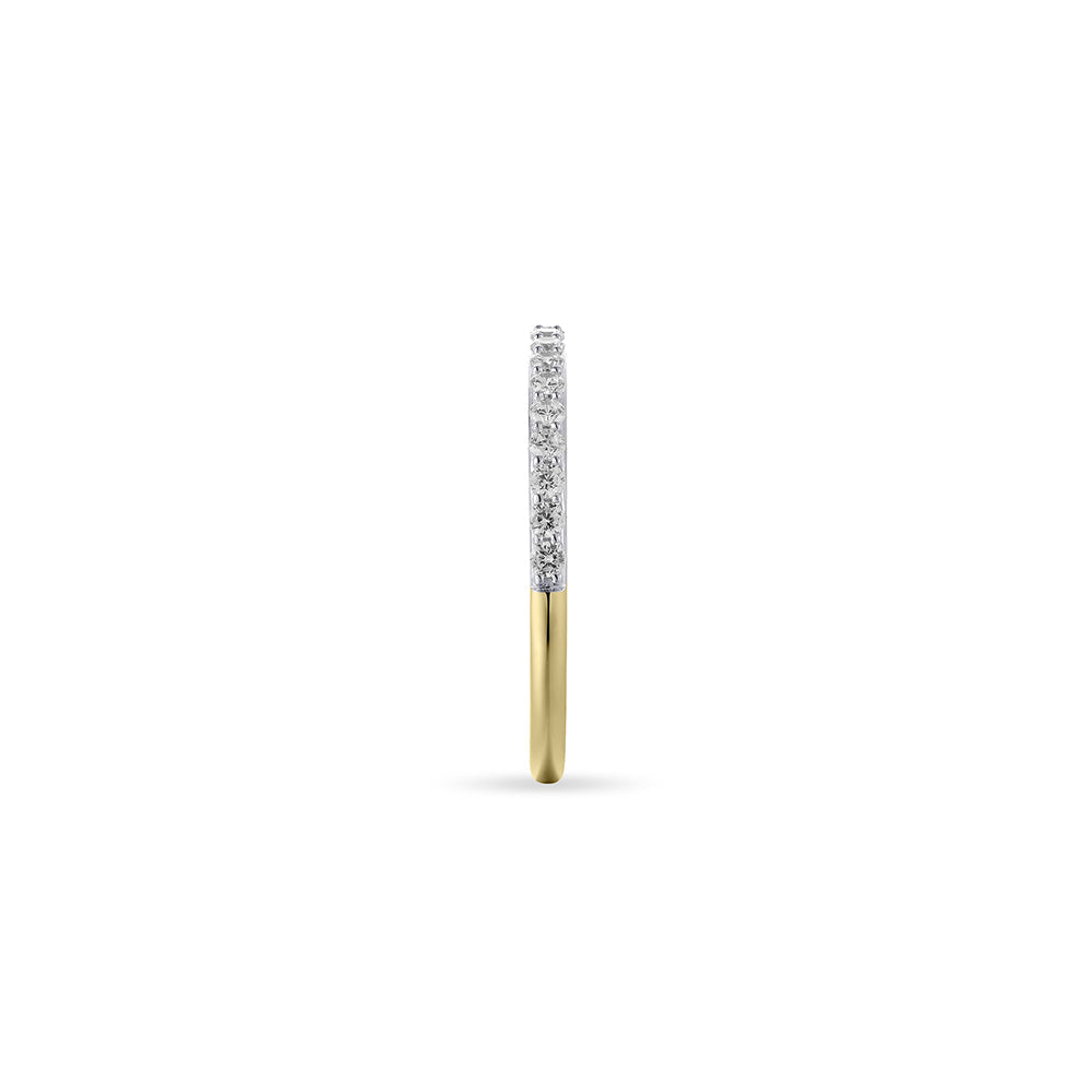 Bandring | 14k goud | enkele rij voor 5/8 gezet | zirkonia | 2 mm breed