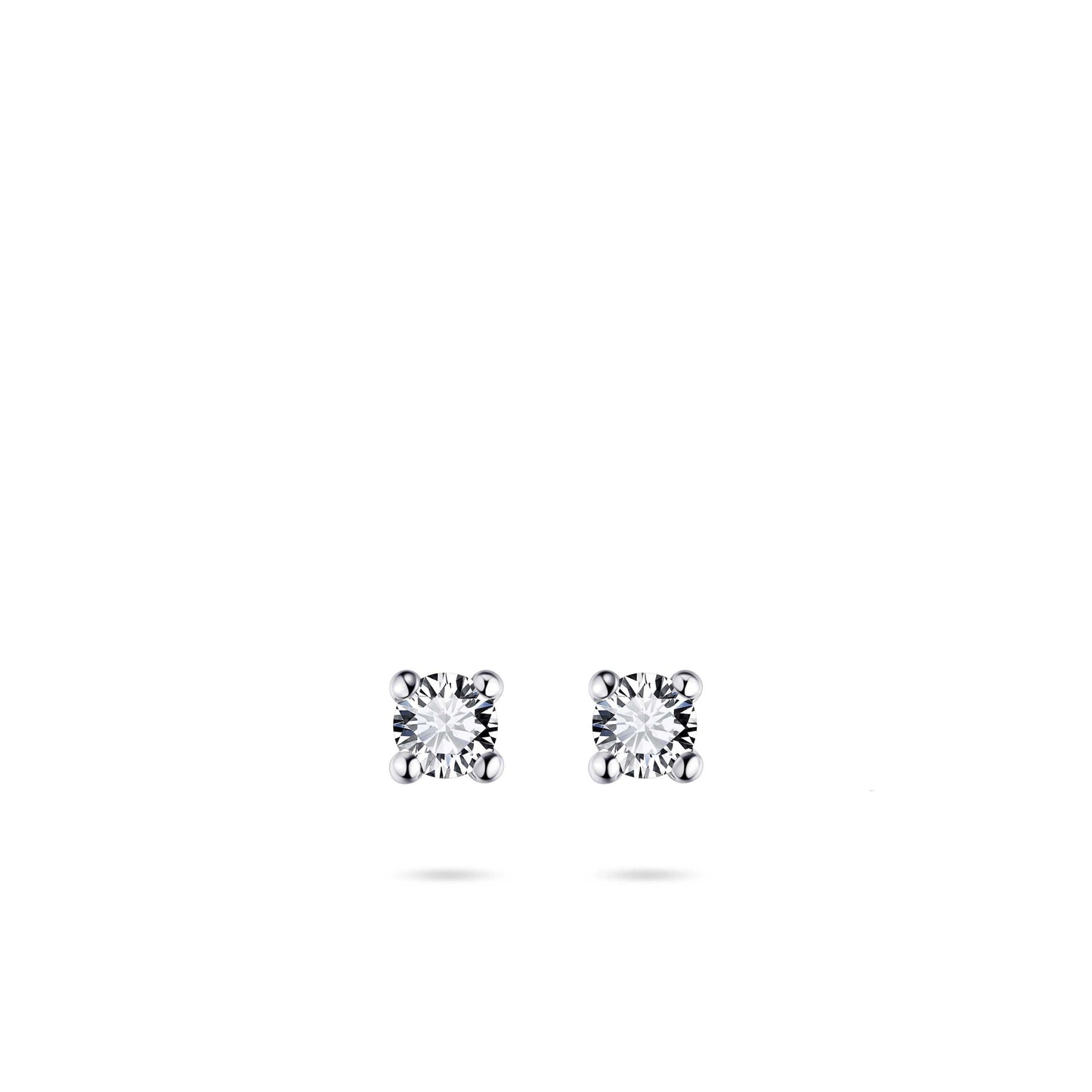 Solitaire Oorstekers | 14k Witgoud | 5 mm | Zirkonia
