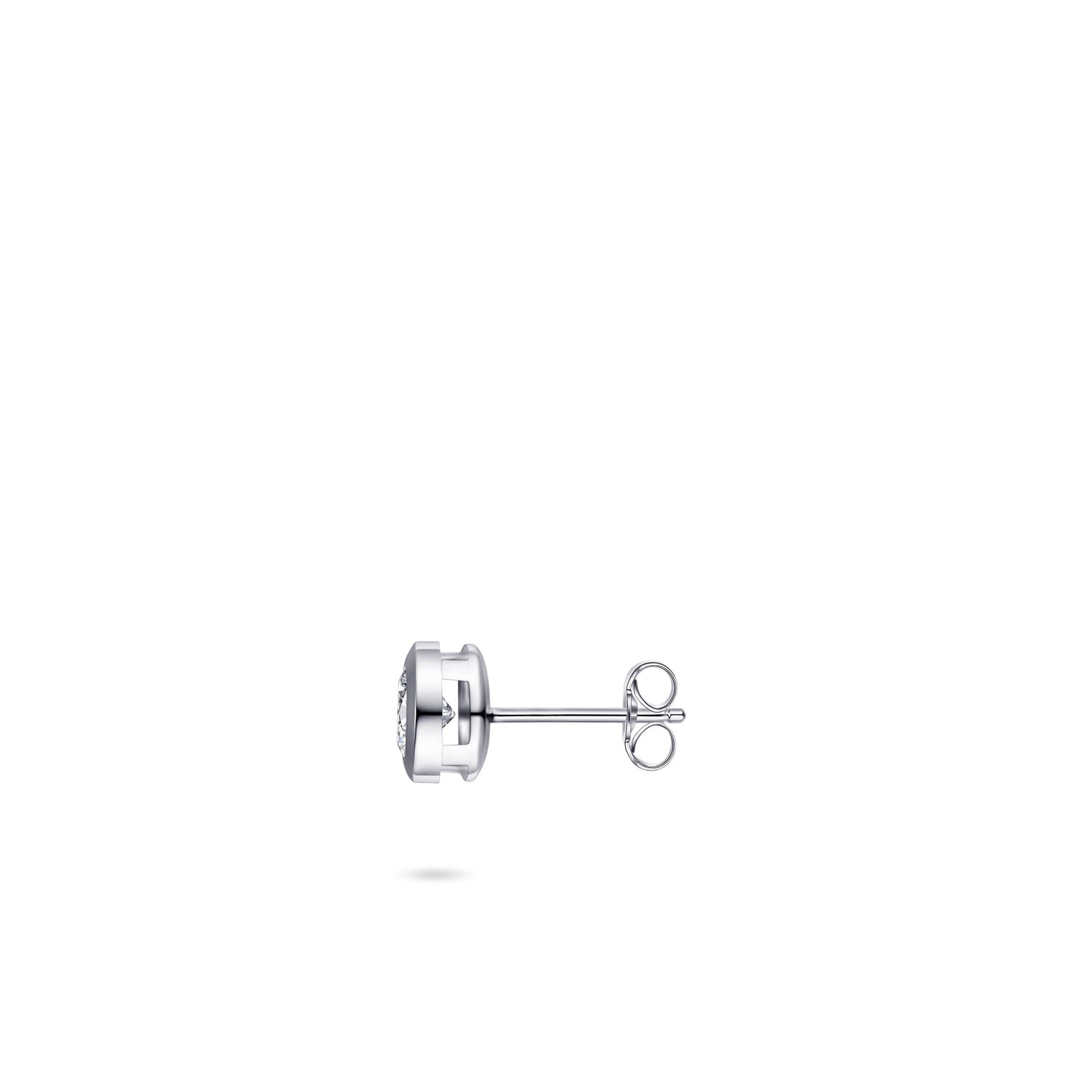 Ronde Solitaire Oorstekers | 14k Witgoud | 4 mm