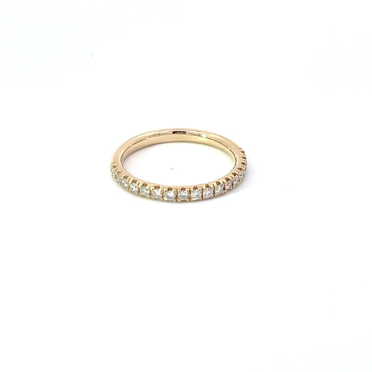 Bandring | 14k geelgoud | zetting met diamant 0.32ct totaal