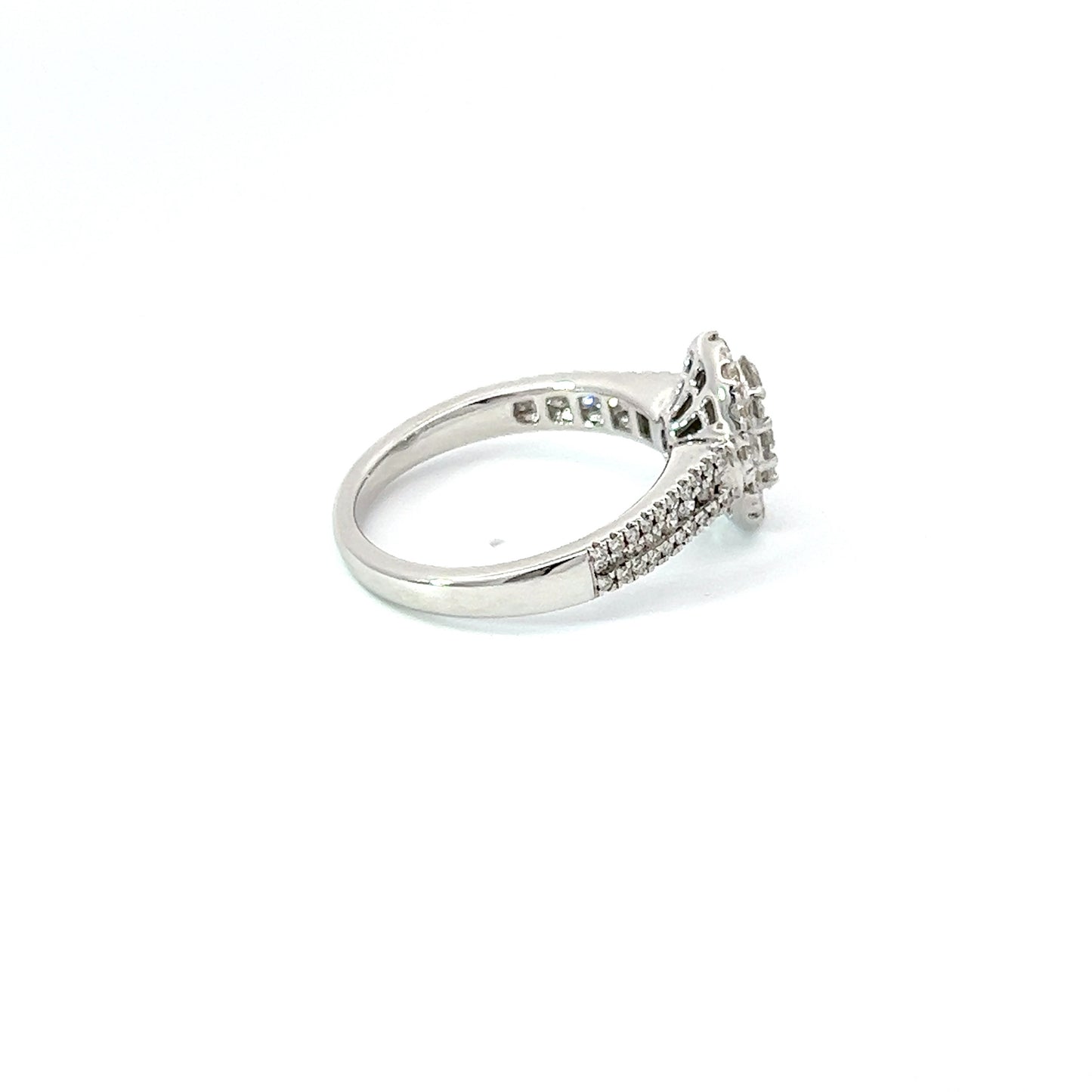 Halo Verlovingsring met een Diamanten Band