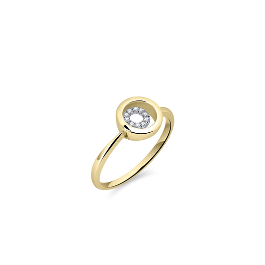 Gouden Ring | 14k goud | Cirkels met Zirkonia 