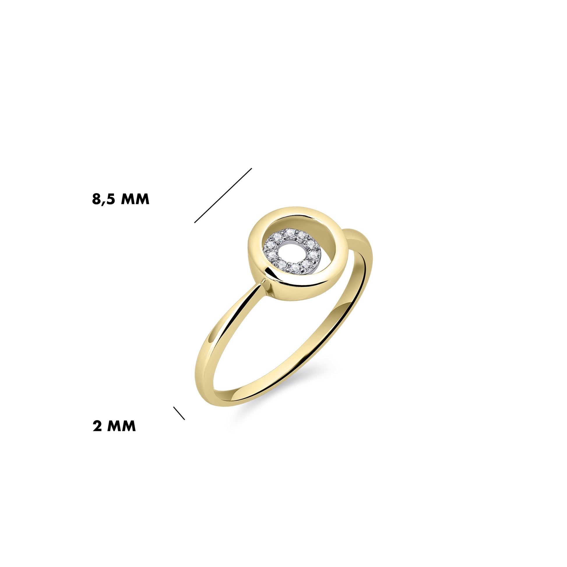 Gouden Ring | 14k goud | Cirkels met Zirkonia 