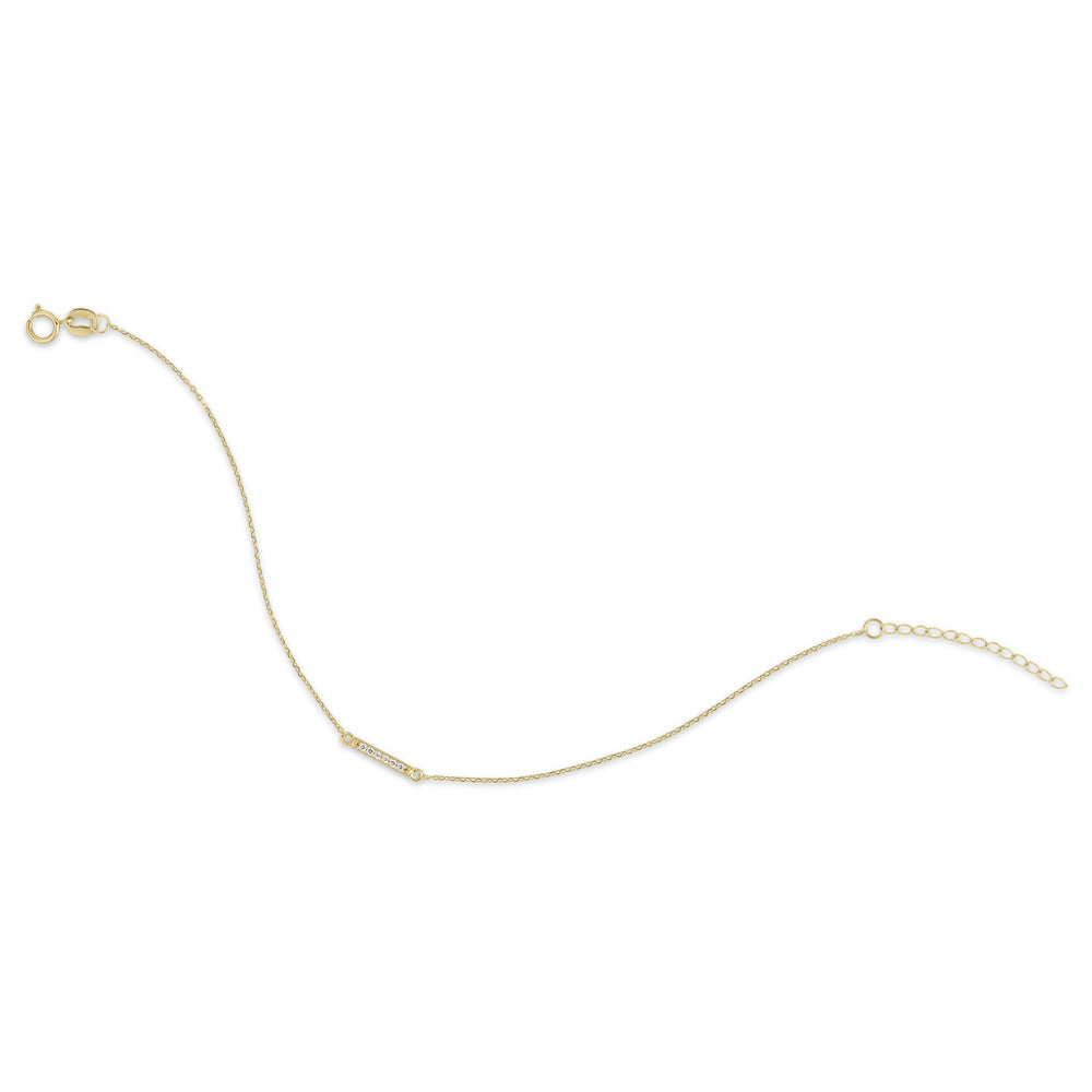 Armband | 14k goud | 1 straatbalk | 17 + 3 cm
