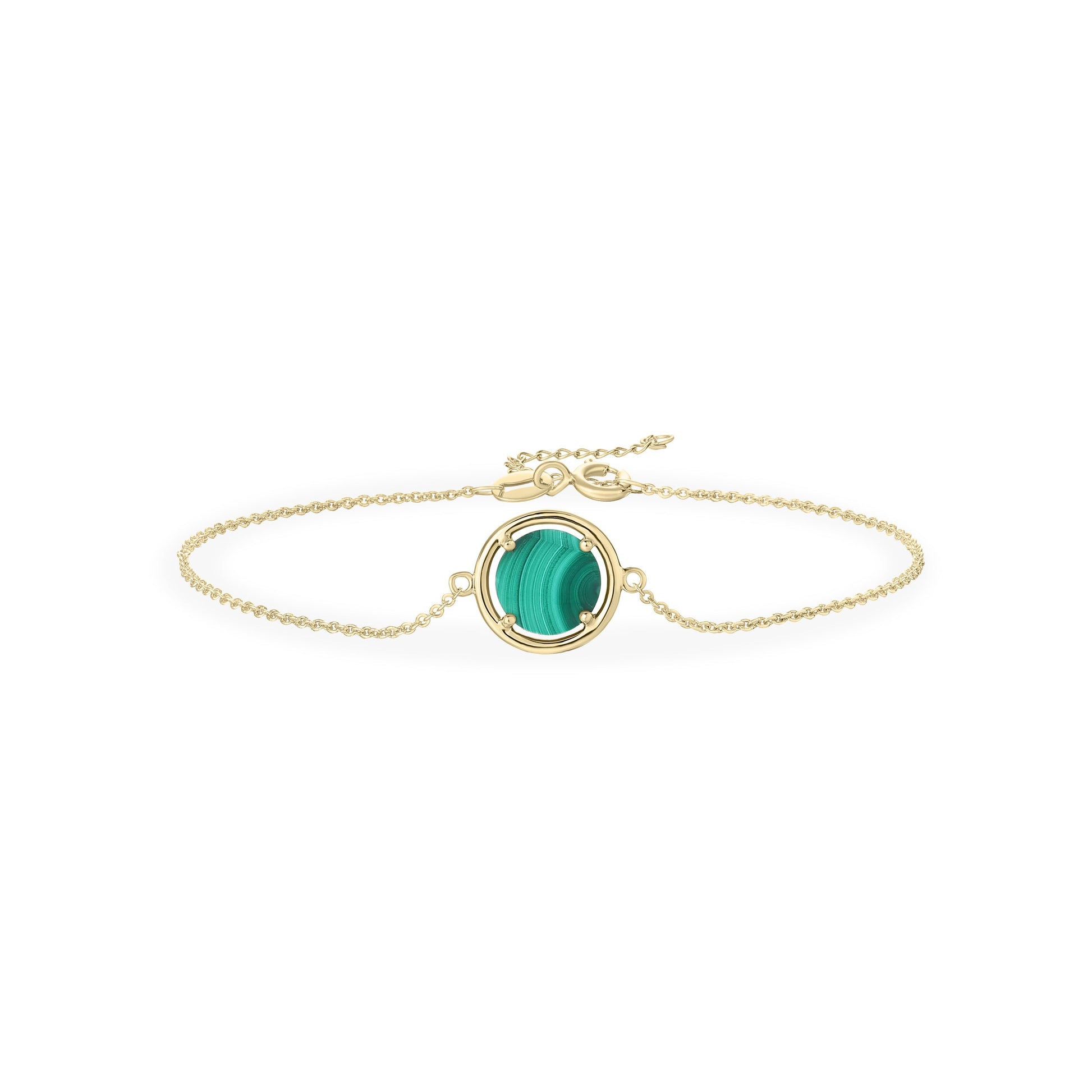 Groene munt in band armband 8 mm | 14k goud | 1.1 mm breed | 17 + 3 cm lengte 