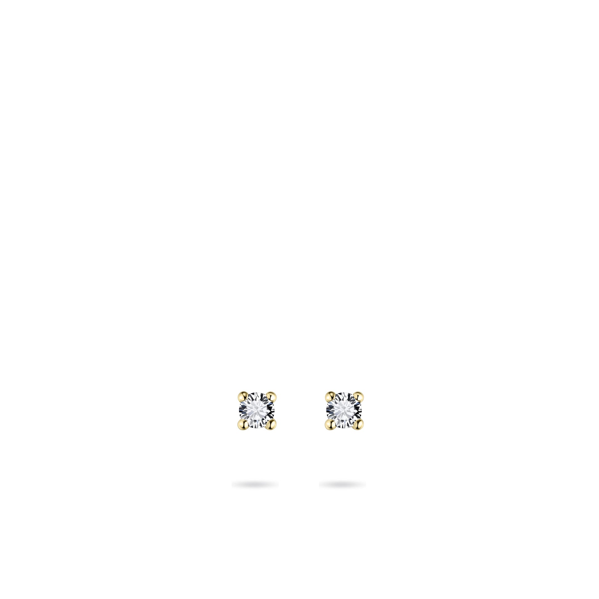 Solitaire Oorstekers | 14k Geelgoud | 3 mm | Zirkonia