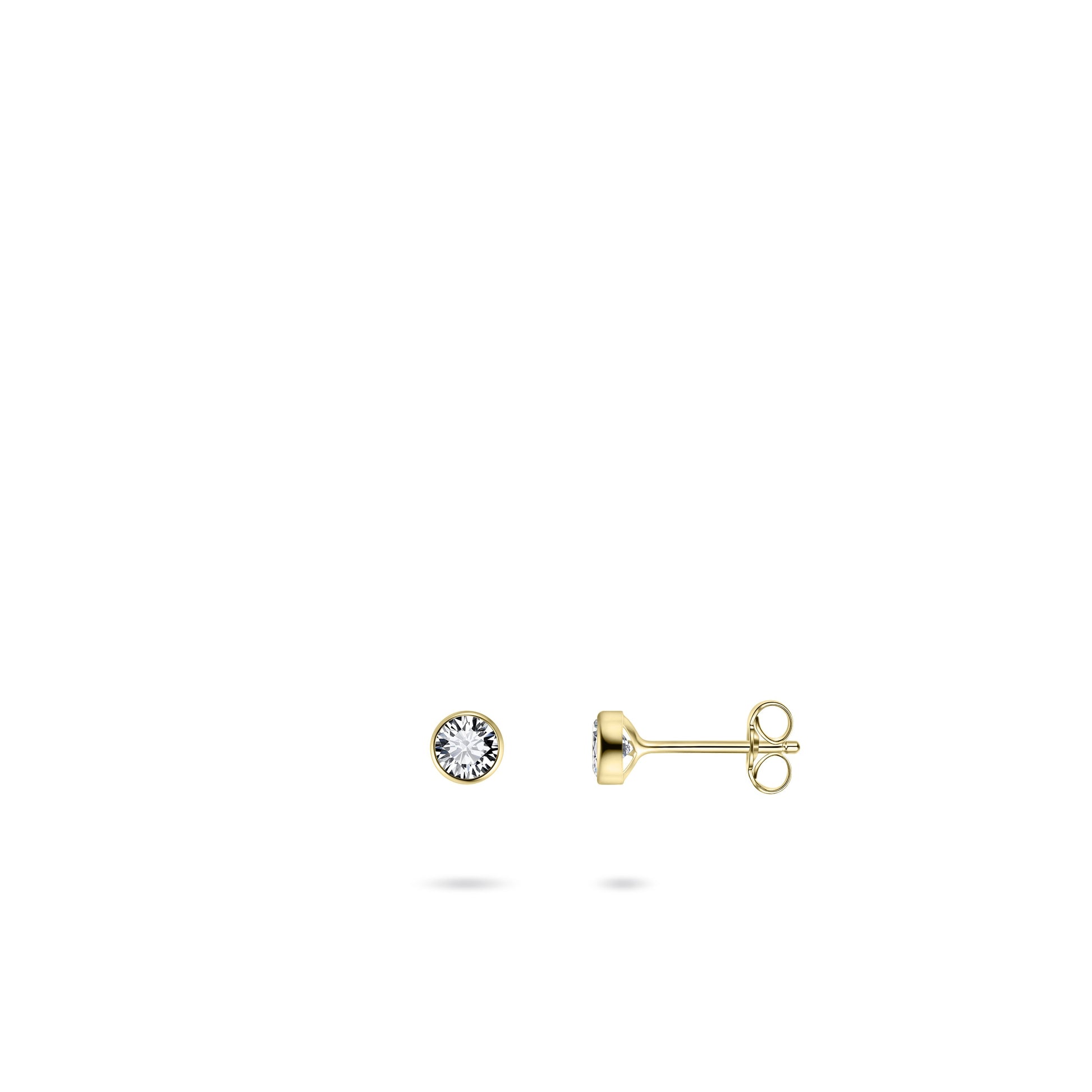 Oorstekers | 14k goud | Zirkonia | 3 mm