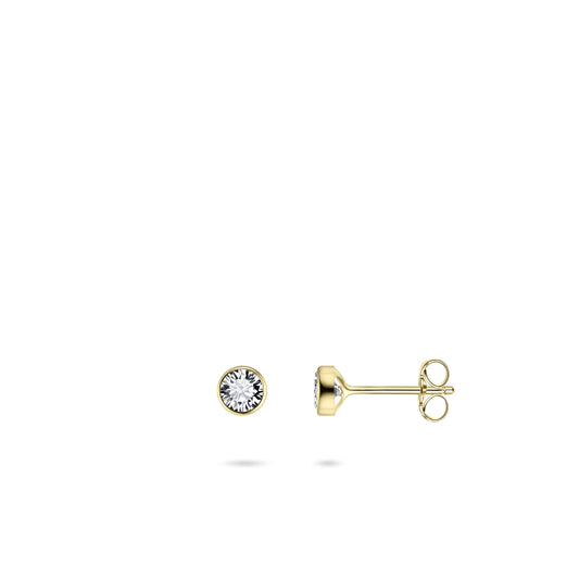 Oorstekers | 14k goud | Zirkonia | 4 mm