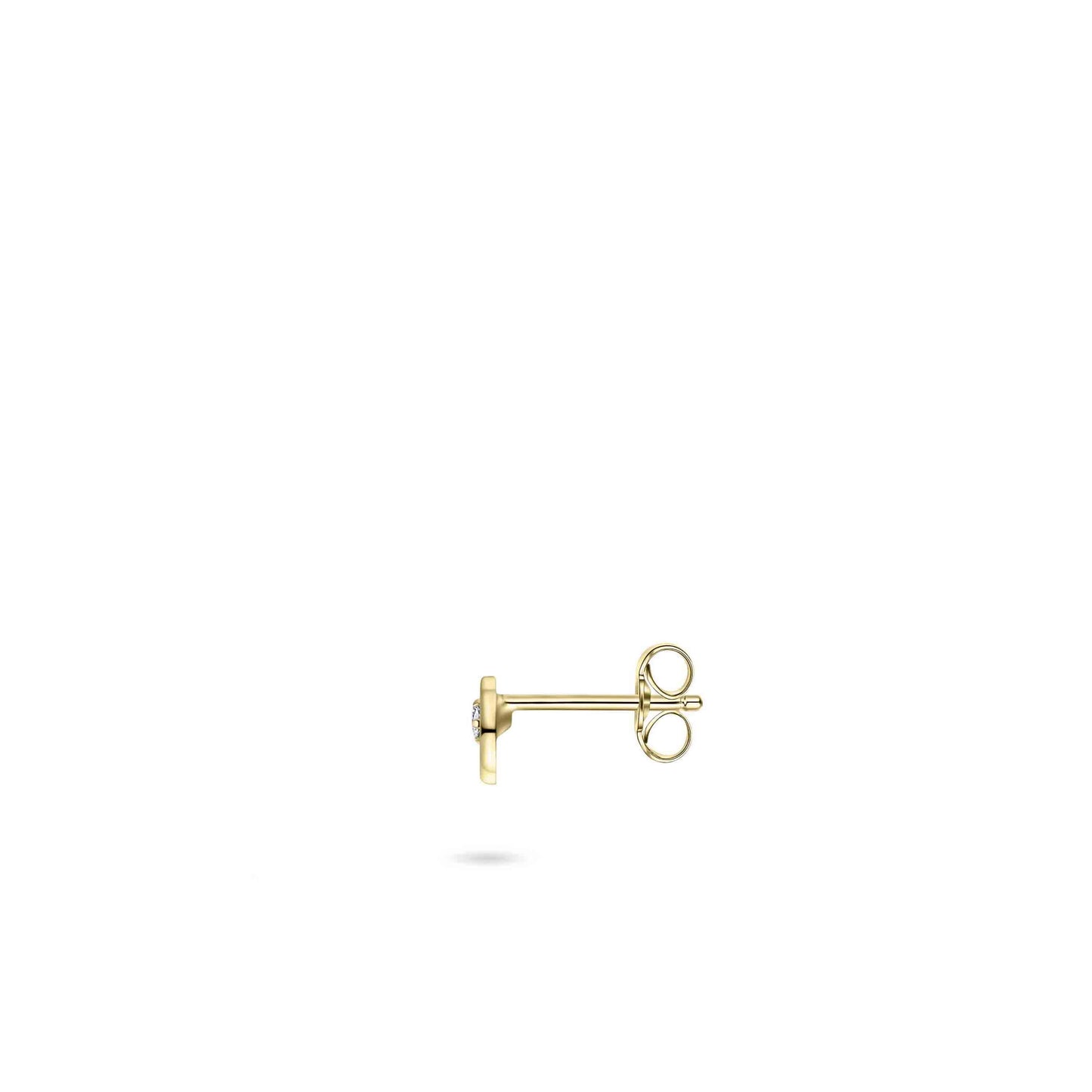 Ronde Oorstekers met Zirkonia Steen | 14k goud | 5 mm
