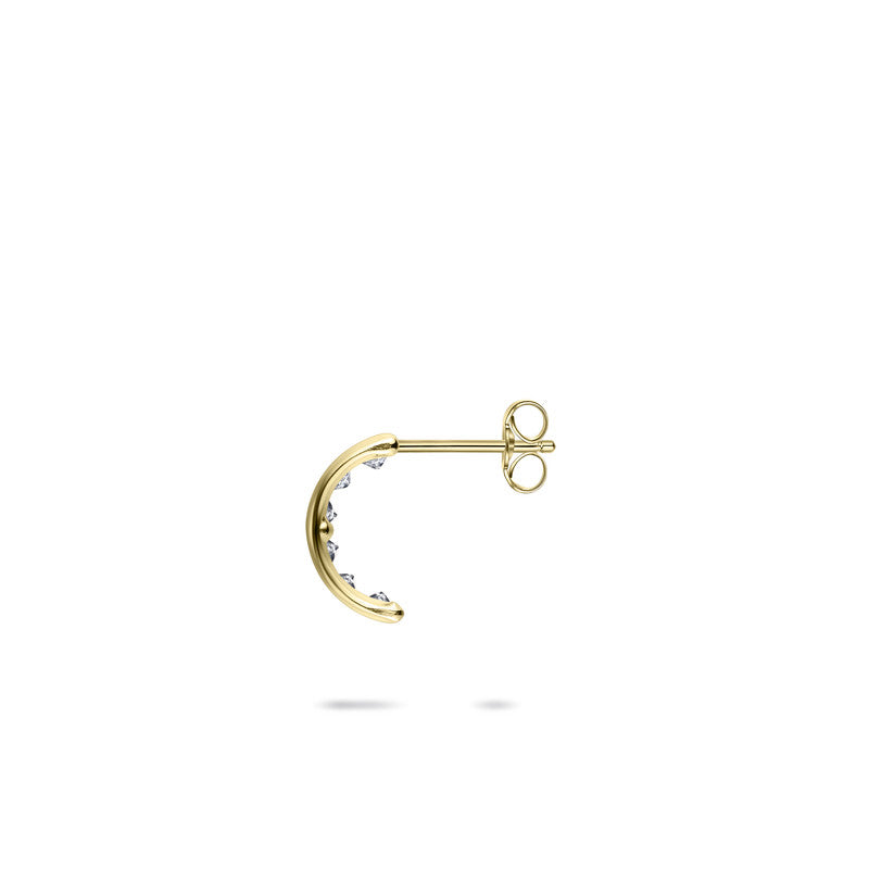 Oorstekers | 14k goud | 10 mm | Zirkonia Steentjes