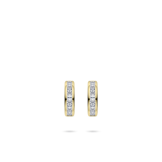 Oorstekers | 14k goud | 10 mm | Zirkonia Steentjes