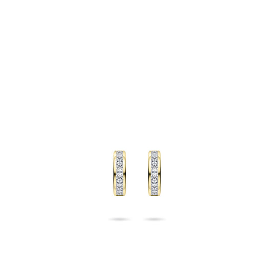 Oorstekers | 14k goud | 8 mm | Zirkonia Steentjes