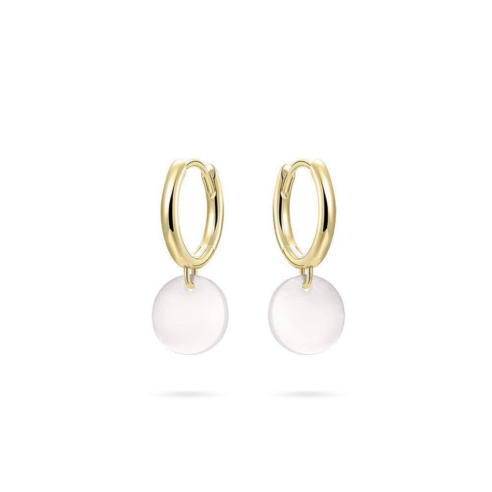 Hoops Oorbellen | 14k goud | Parelmoer 