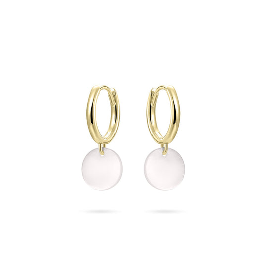 Hoops Oorbellen | 14k goud | Parelmoer 
