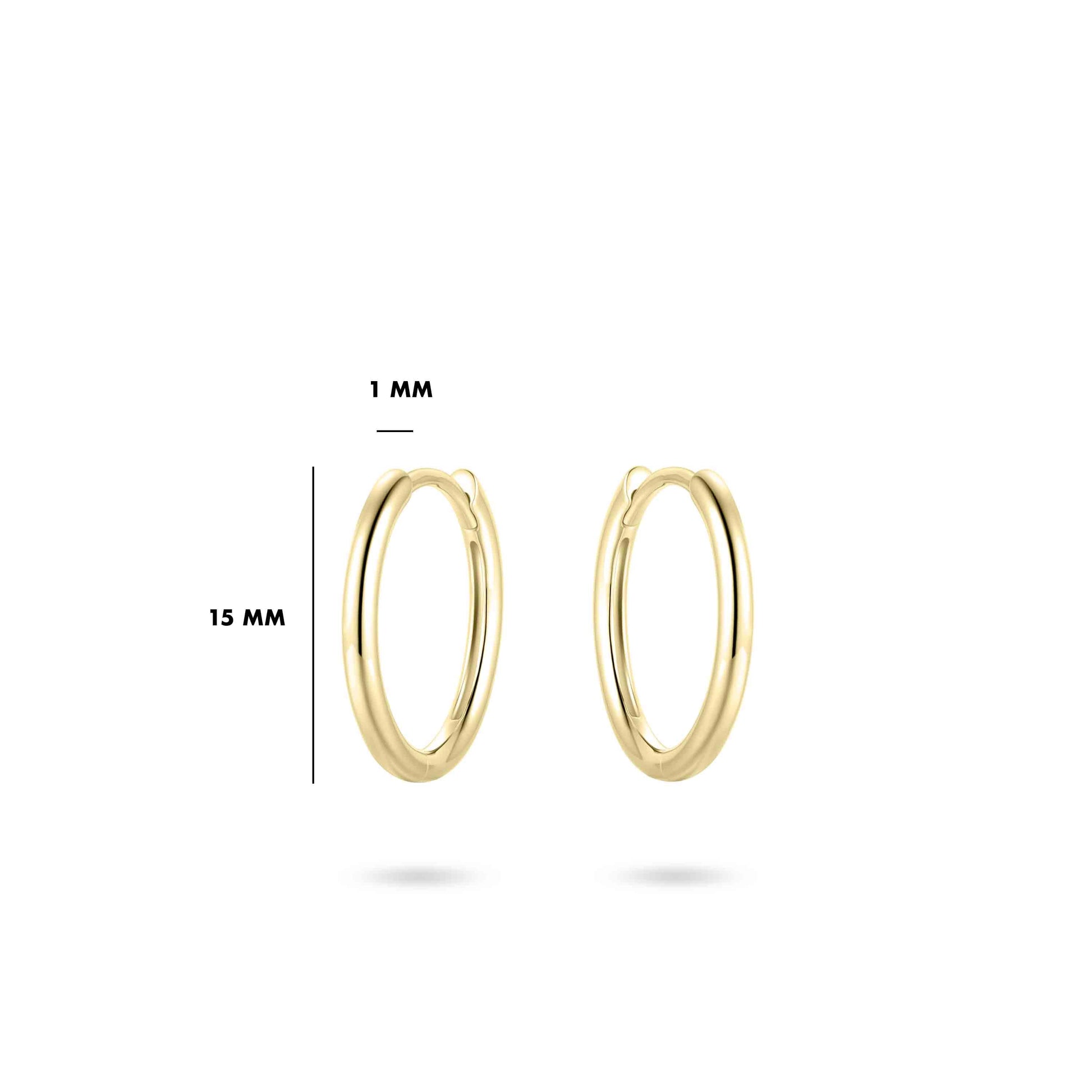 Delue Hoops | 14k Gold 1  15 mm 