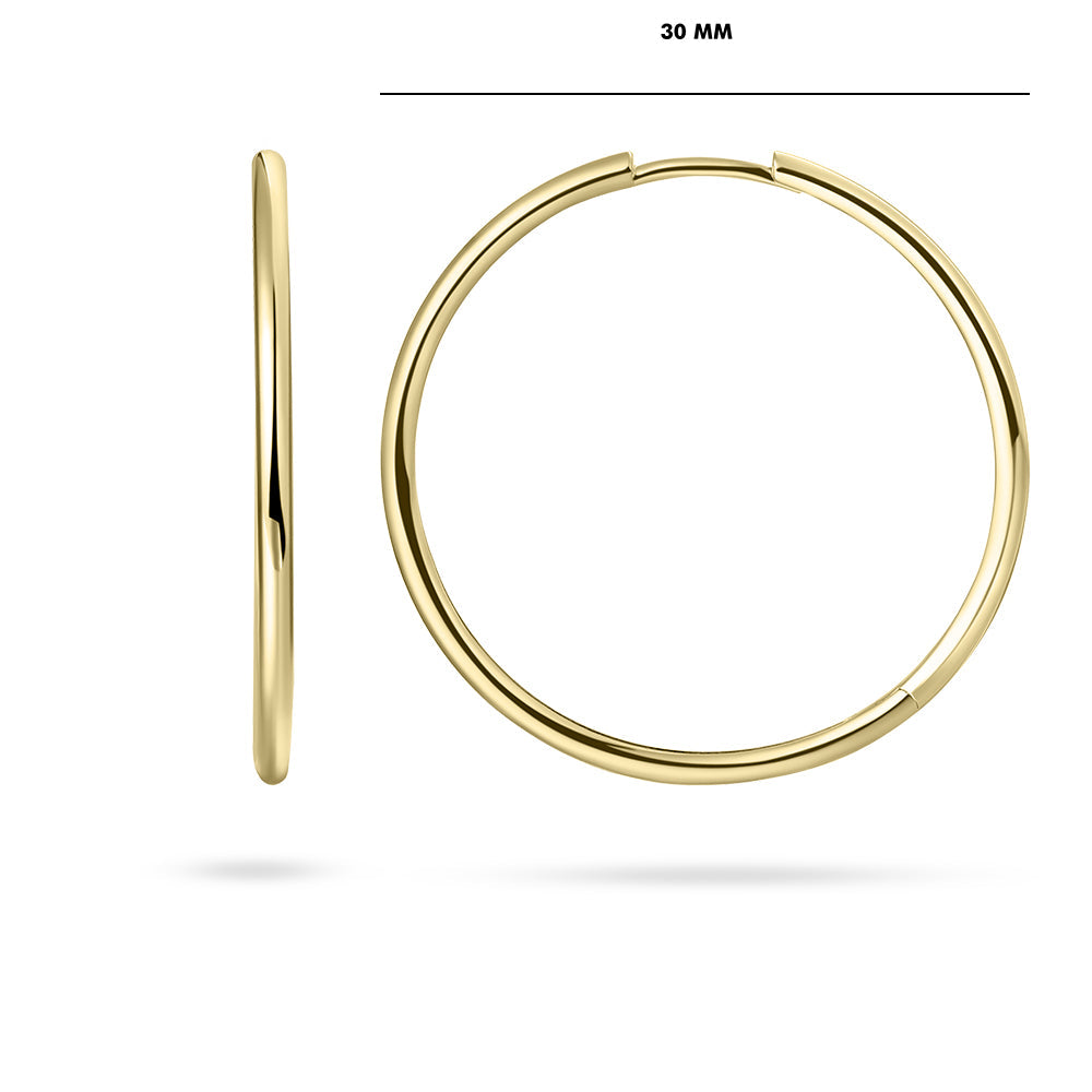 Delue Hoops | 14k Gold 1  30 mm 