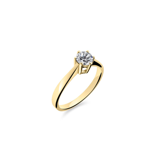 Klassieke Solitaire ring | 14k goud | 4 mm steen