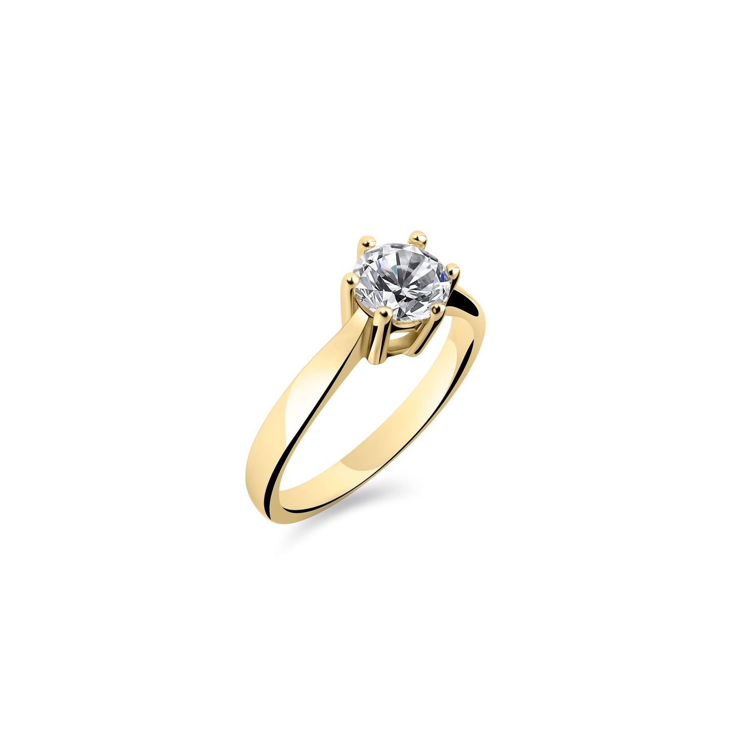 Klassieke Solitaire ring | 14k goud | 5 mm steen