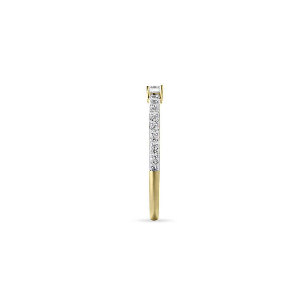 Sparkling ring | 14k goud | Zirkonia stenen | Middelsteen 3 mm 